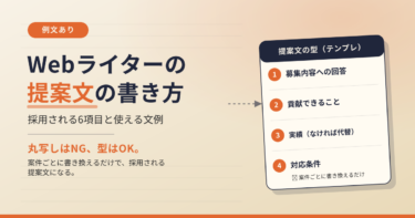 【例文あり】Webライターの提案文の書き方｜採用される6項目と使える文例