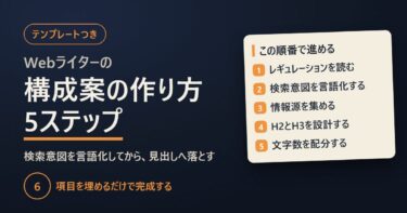 Webライターの構成案の作り方5ステップ｜テンプレートと評価されるコツ
